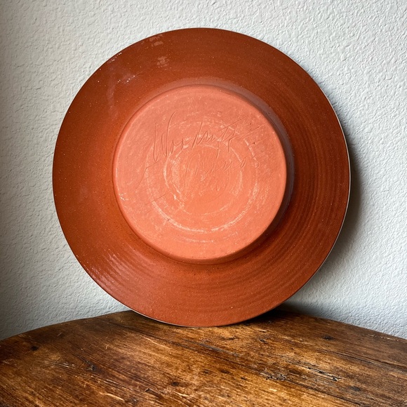 Jill Woodruff Manos Pottery Terracotta Bowl Platter 14” - Picture 3 of 13
